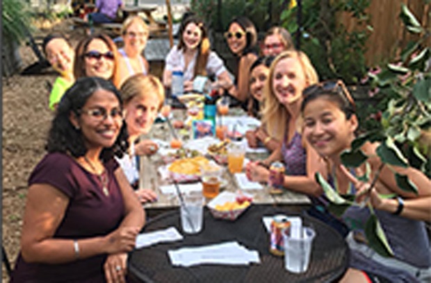 Residents enjoying team dinner