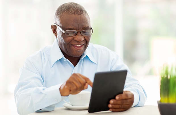 Person on tablet