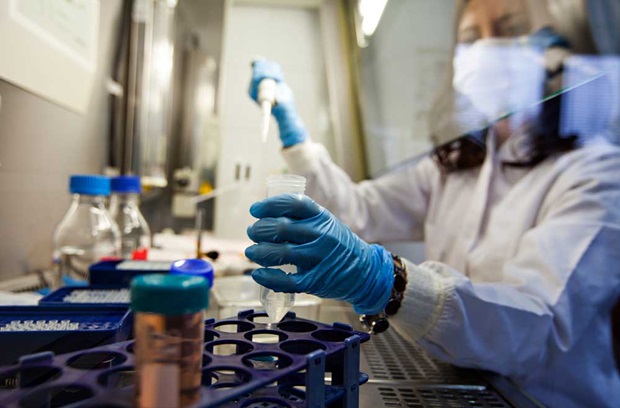 Researcher in lab
