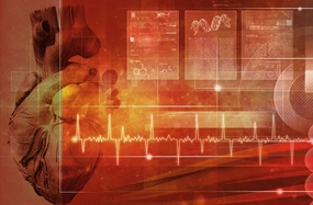 collage of heart with electrocardiogram