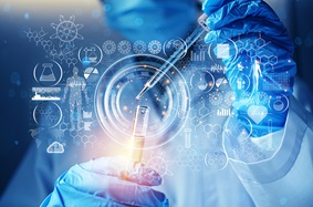 An illustration depicts the many elements and phases of clinical trials.