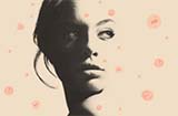 woman face with animated splotches on it