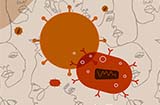 animated cells with animated faces around them