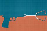 animated gun with a stethoscope coming out