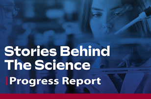 stories behind the science - blue background