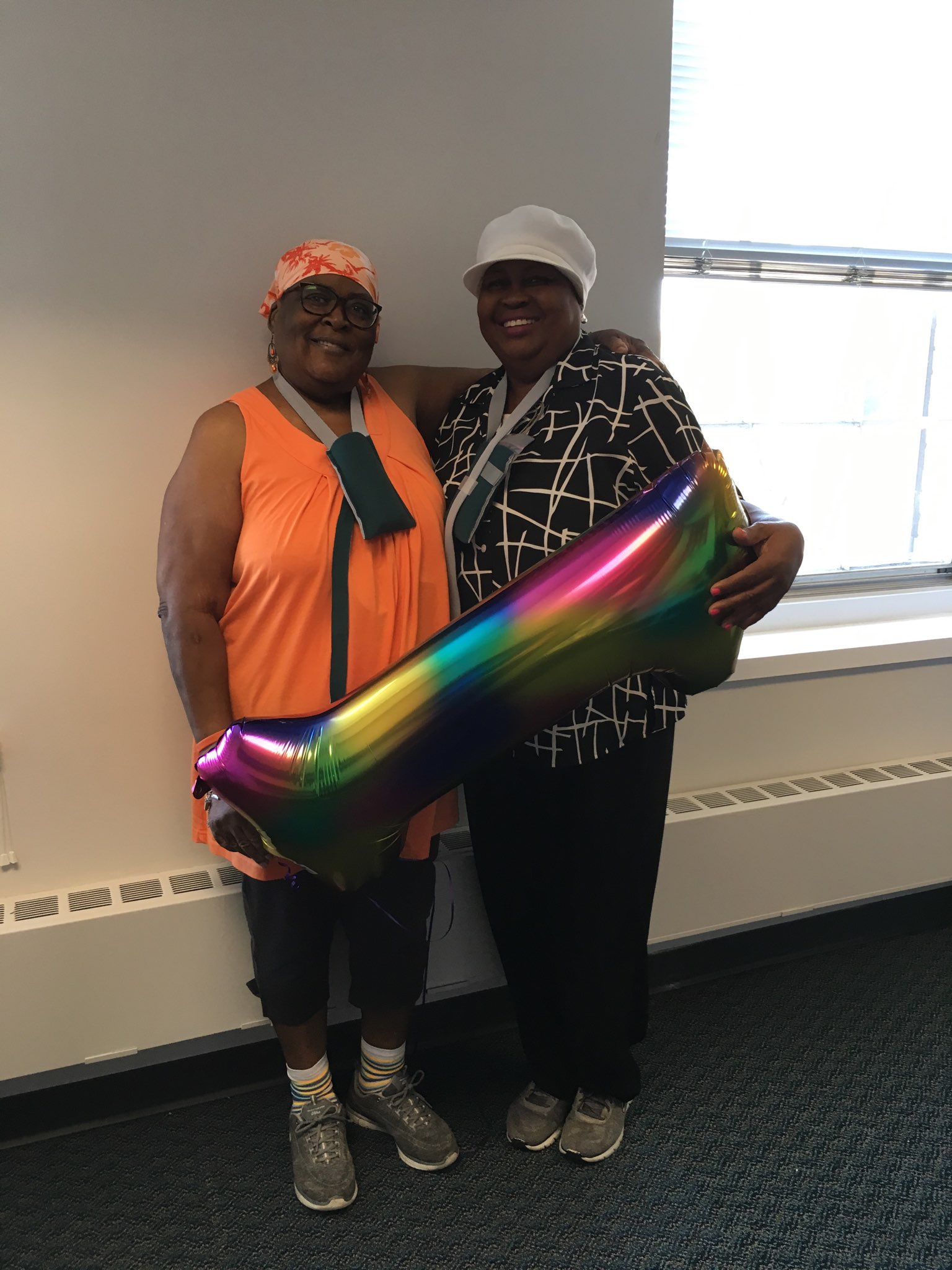 Janice Byers and Anna Wheeler smile together.