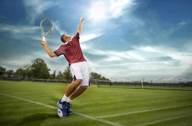 Pascal playing tennis
