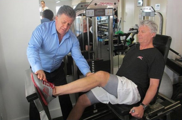 James Mazzarelli during physical therapy