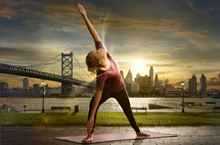 Kathi doing yoga