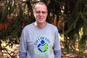 Michael Lefevre , lung recipient and Donor Dash 5K runner