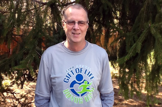 Michael Lefevre , lung recipient and Donor Dash 5K runner