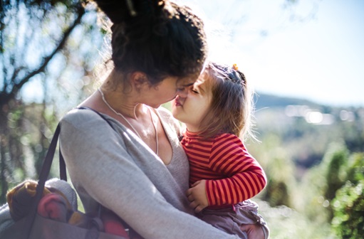 Woman with little girl