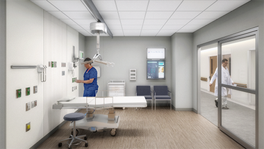 person in treatment room