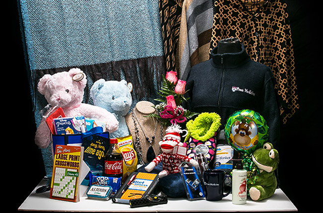 A photo of products available at Lori's Gift Shop located at HUP and PPMC.