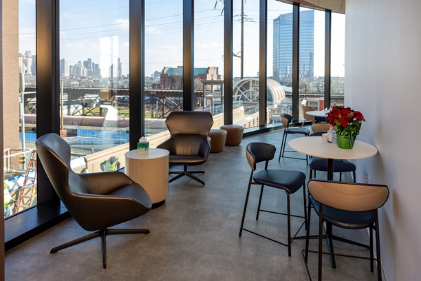 A view of the lounge area at the Pavilion's Family Caregiver Center.