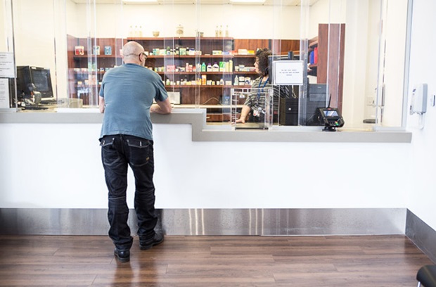 Patient at pharmacy