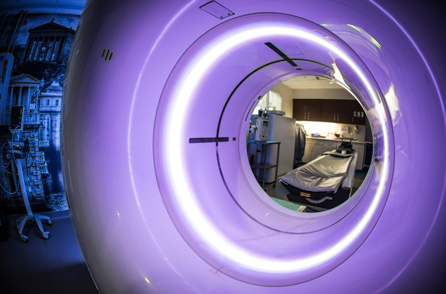 close-up image of a scanning machine