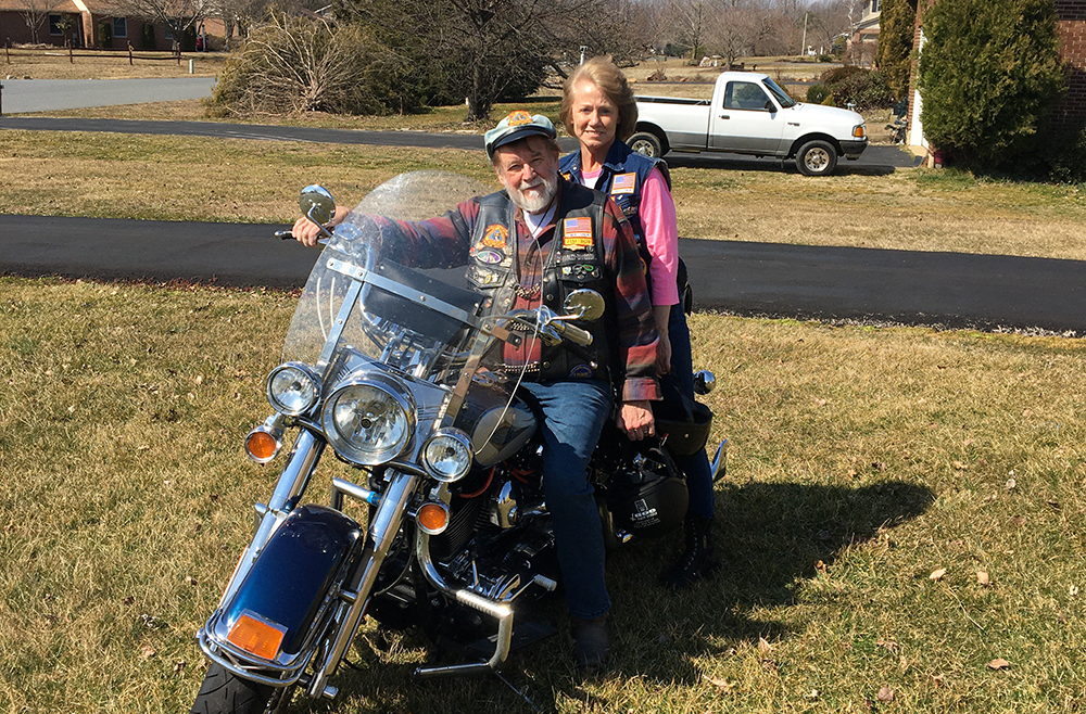 Jim Golden on a motorcycle