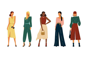 animated fashionable women
