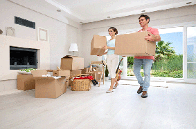 a couple moving