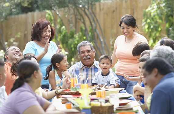 Happy family at a picnic