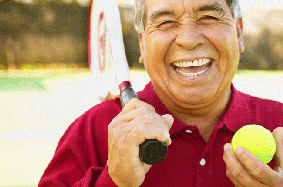 man with tennis racquet