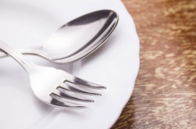 fork and spoon on plate