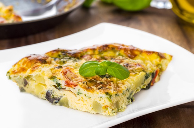 Frittata with summer garden vegetables