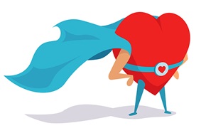 Heart hero cartoon