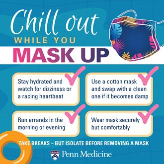 Tips for staying cool while wearing a mask.