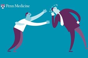Cartoon of man fainting