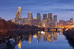 Philadelphia skyline at night