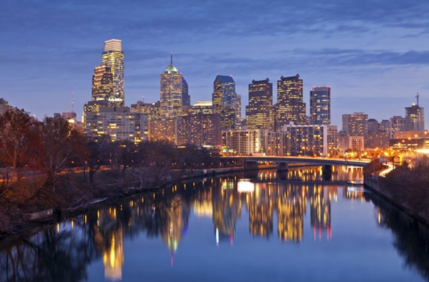 Philadelphia skyline at night