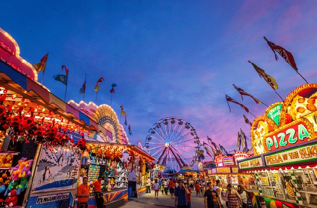Carnival on a boardwalk