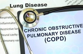 iPad and papers with information about COPD and lung disease