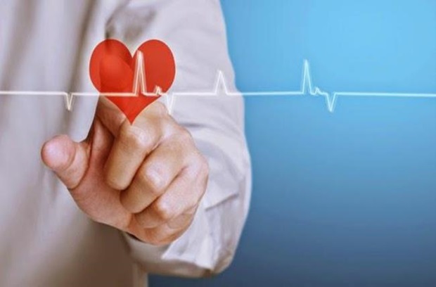 Doctor pointing to heart graph