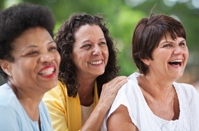 Friends laughing together