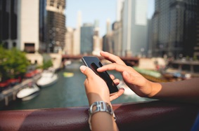 Hands holding a phone