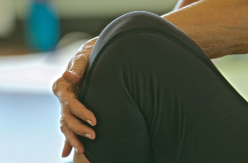 Closeup of a woman's knee