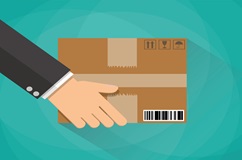 cartoon of package delivery