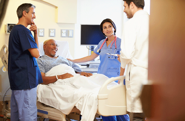 patient talking to doctors