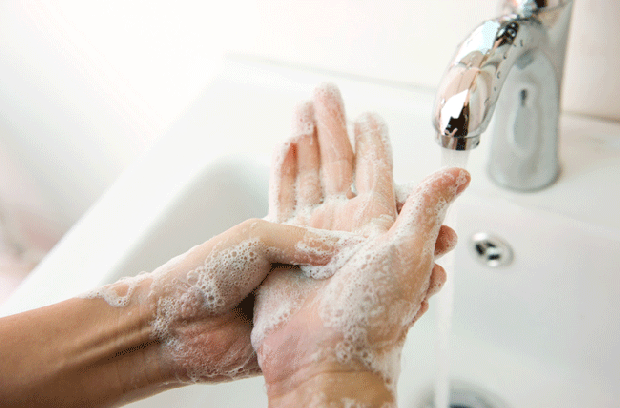 washing hands