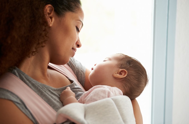 woman holding a baby
