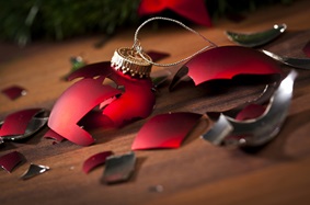 broken holiday ornament