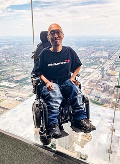 young man in wheelchair