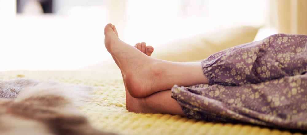 Person with legs crossed
