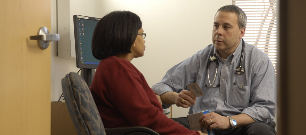 Dr. Leone with patient